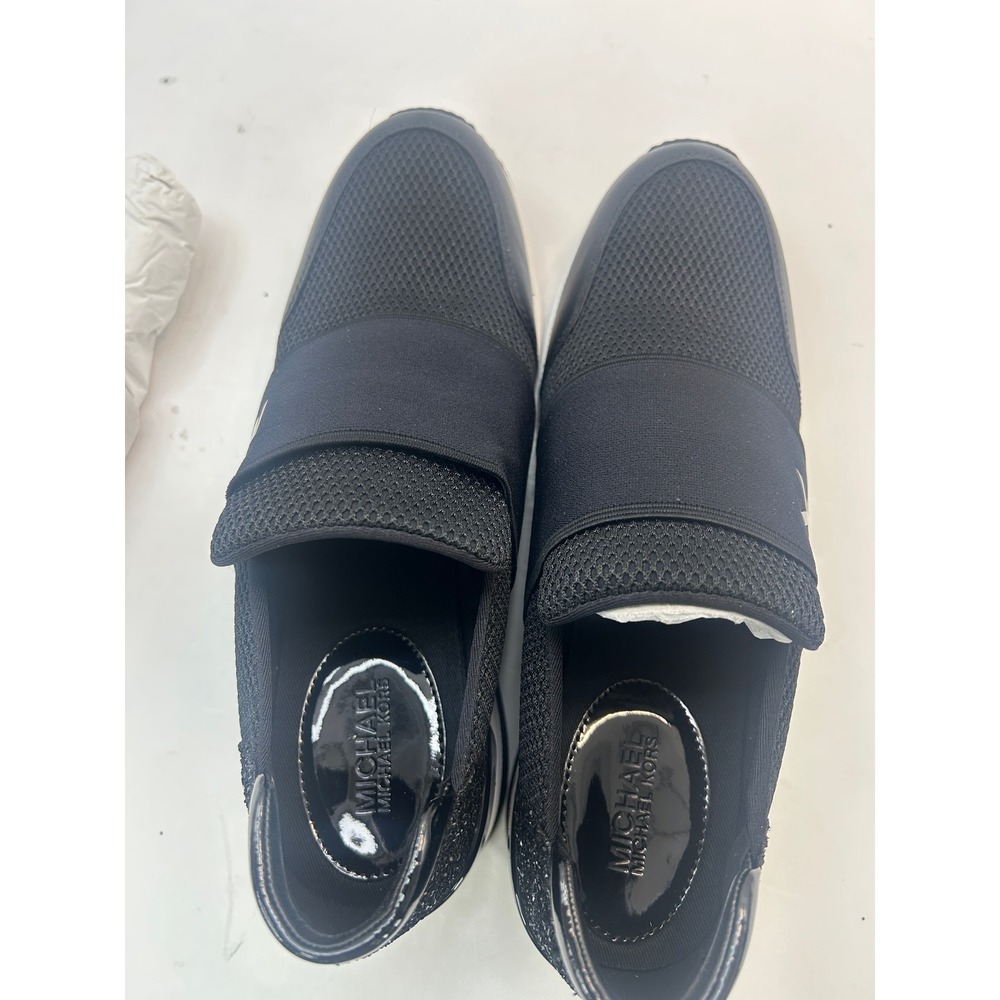 Michael Kors Felix Wedge Trainer Women Sz 10M Black New Without Box - Picture 4 of 6